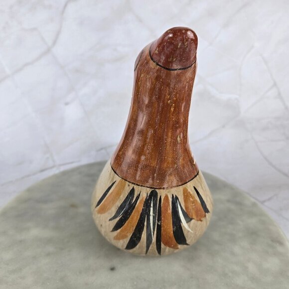 Vintage Mexican Tonala Bird Pottery Hand Painted Bird on Back - Picture 7 of 12